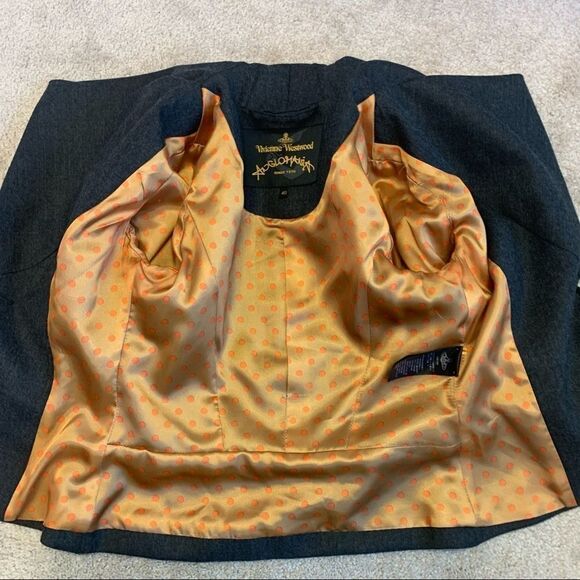 Vivian Westwood Anglomania dark gray wool designer blazer size 40 - Picture 9 of 14